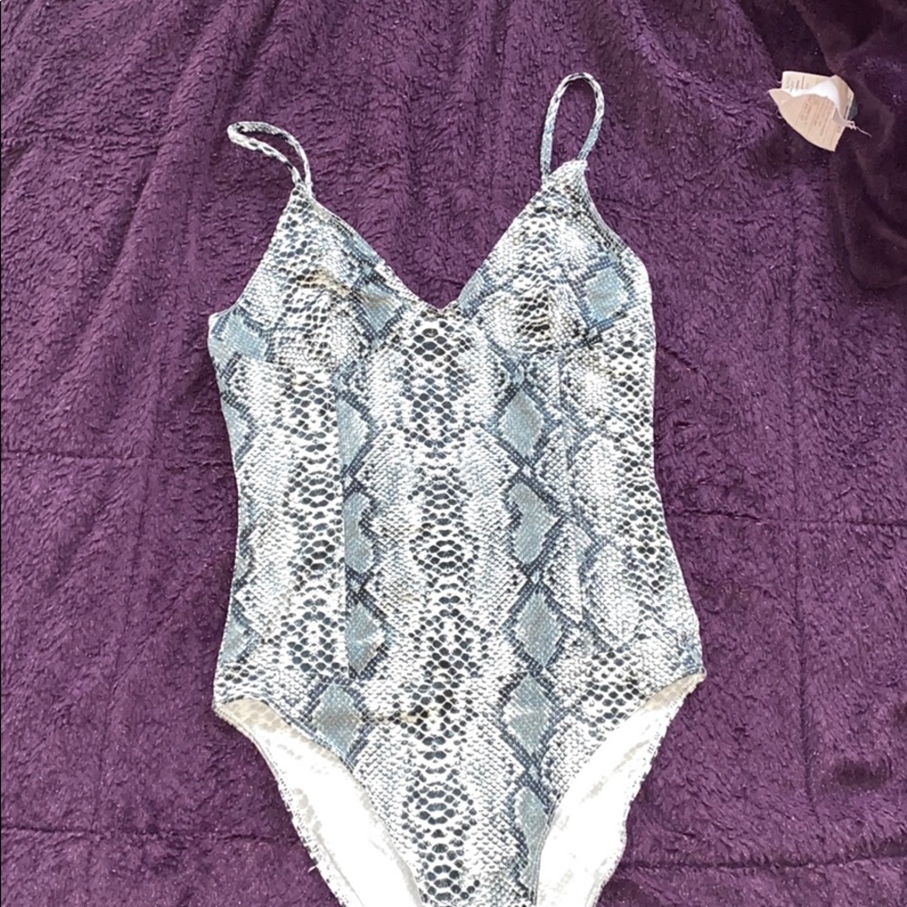 Snake Print Body Suit from Shein